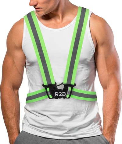 R2B Veiligheidsvest Reflecterend - Hardloopvest - Running Vest - Sportvest -Reflecterend Hesje - Verstelbaar – Elastisch – Geel