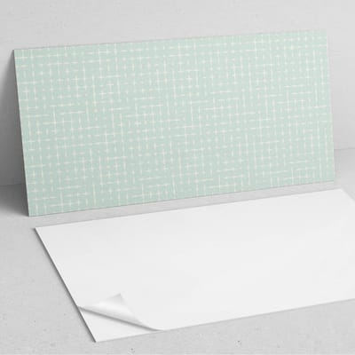 Coloray Wandpanelen Zelfklevend - Geometrie van lijnen en kruisen PVC Wandpaneel - 100 cm x 50 cm - Munt Wandbekleding Zelfklevend - 1 stuk - Mozaïeken Wandpanelen Zelfklevend - Wandpaneel Keuken - Wandpanelen Badkamer