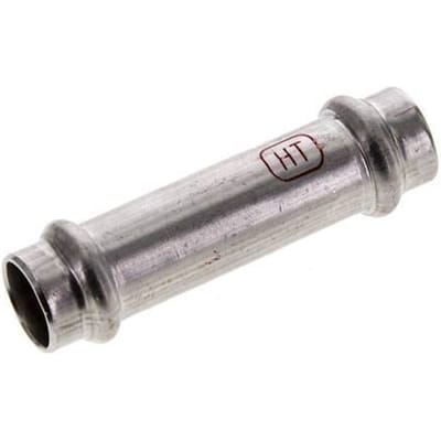 Perskoppeling - 15mm Persmof - RVS Lang