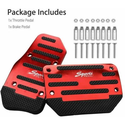 Accessoires de voiture pédale automatique antidérapante universelle frein à gaz pédale rouge