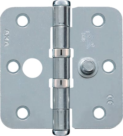 AXA Veiligheidsscharnier voor ramen: Kogellager met ronde hoeken (76x76 mm). SKG** - 2 stuks