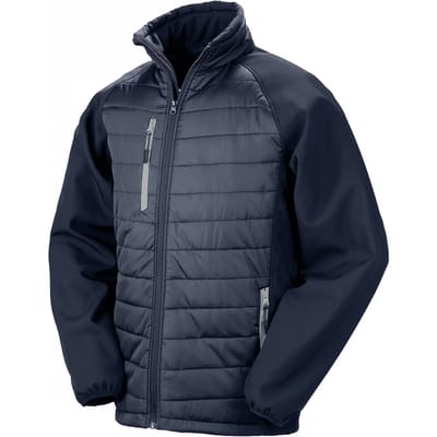 Black Compass gewatteerde softshelljas heren 'Result' Navy/Grey - L