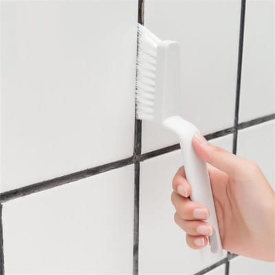 Brosse pour fente de cuisine, Brosse de nettoyage polyvalente pour fente de sol de carrelage de salle de bain, Brosse de nettoyage pour rainure de fenêtre, Outils d'angle ménagers pratiques 1pc blanc