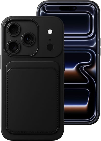 Hoesje geschikt voor iPhone 17 Pro Pasjes houder Hoesje - Portemonnee - Kaart houder - Zwart
