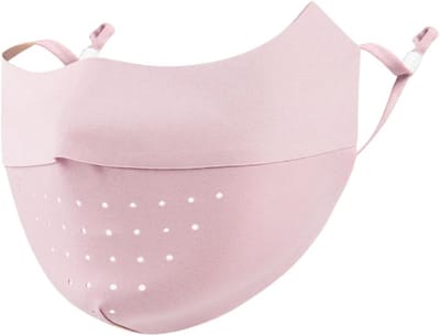 Zijden Gezichtsmasker - Sportmasker Ademend - UV Bescherming - Mesh Materiaal - 10.6 x 10 cm - Zwart