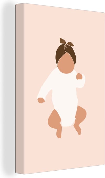 Canvas Schilderij Baby - Kinderen - Pastel - 20x30 cm - Wanddecoratie
