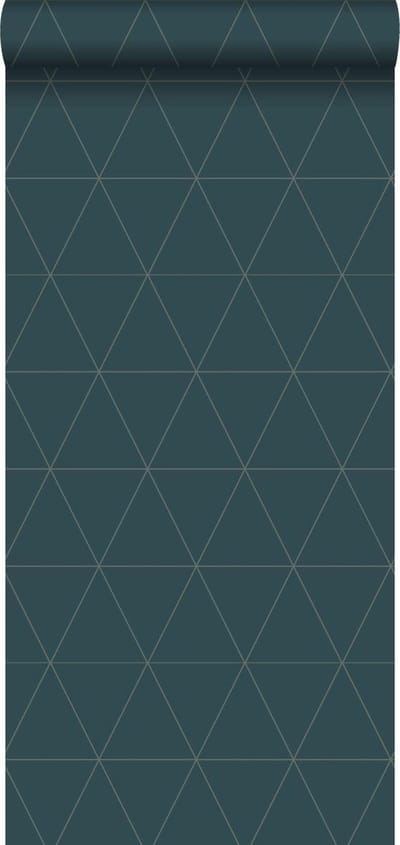 Origin Wallcoverings behang grafische driehoeken blauw - 347715 - 0,53 x 10,05 m