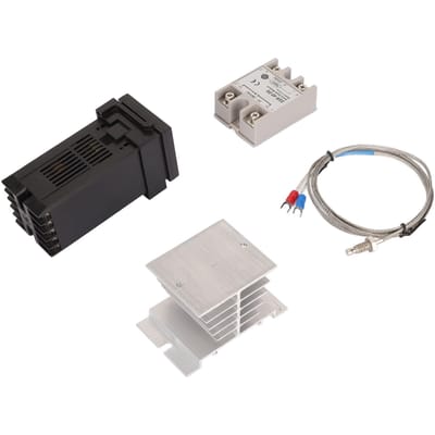 Kit de 4 PCS Thermostat PID Numérique Contrôleur de Température à Réponse Rapide avec Thermocouple Dissipateur de Chaleur Relais AC100V‑240V 40A white