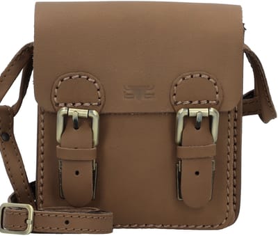Mika kleine schoudertas leer 15 cm - Dames - braun-matt