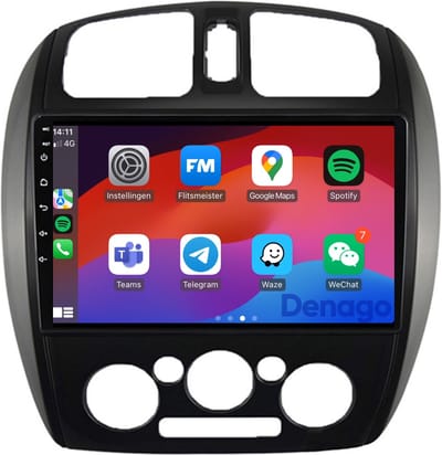 CarPlay autoradio geschikt voor Mazda 323 | 2003 t/m 2009 | Android 13 | Draadloos Apple CarPlay & Android Auto | 2GB + 32GB | QuadCore processor | Denago DNG-A300 | 2025 model | 2003 2004 2005 2006 2007 2008 2009 | Bluetooth & Wifi