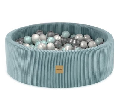 Trendmix Ballenbak met 200 Ballen – Ballenbad voor Baby & Peuter – Corduroy – 90 x 30 cm – Blauw