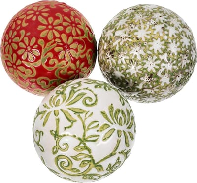 Decoratieve Keramische Drijfbollen voor Vijver, Aquarium en Tuin - Set van 3 Stuks, 6 cm Diameter, Diverse Kleuren