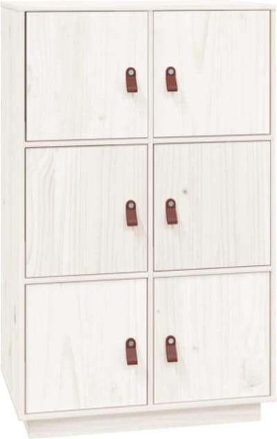 Hoge kast 67x40x108,5 cm massief grenenhout wit
