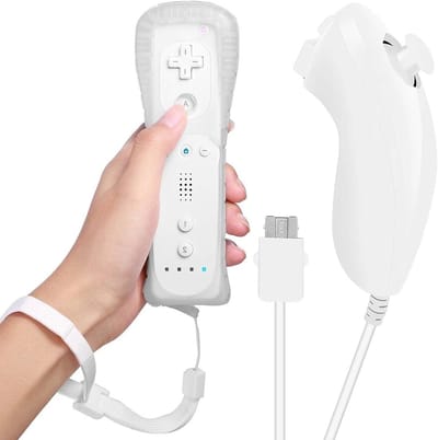Wii-afstandsbediening gamecontroller met Nunchuck: Vervangende controller voor Wii en Wii U, ideaal voor gaming en connectiviteit