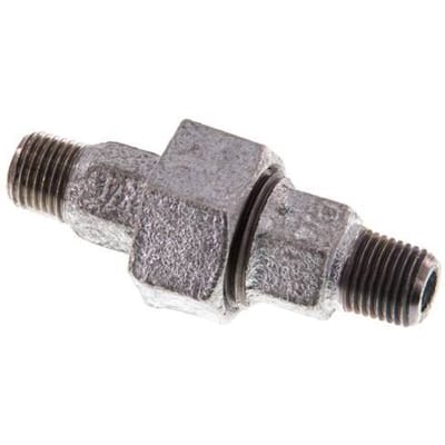 R 1/4'' Verzinkt Gietijzeren Borstnippel 3-delig met Conische afdichting 25 Bar - FL2S-M-IZ-014R-C