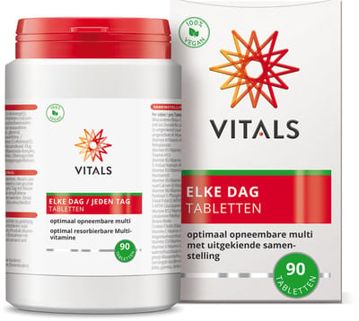 Vitals Elke Dag - 90 tabletten - multivitamine. Optimaal opneembare multi met een uitgekiende samenstelling.