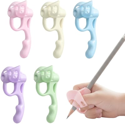 Dailygoods- Potloodgrepen 5 Stuks - Ergonomische Schrijfhulp - Zachte Rubber Grip - Geschikt voor Rechts-/Linkshandige - Verbeterde Schrijfhouding - Comfortabel Gebruik
