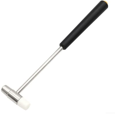 Allecto - DIY metalen rubberen hamer - compact en lichtgewicht - zilver - dubbel hoofd gereedschap - ideaal voor horloge reparatie - 150 mm