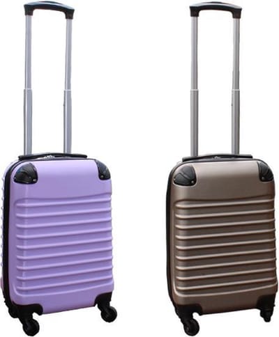 Travelerz kofferset 2 delig ABS handbagage koffers - met cijferslot - 27 liter - lila - goud