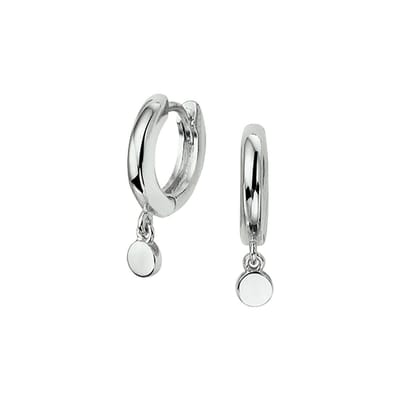 Huiscollectie klapoorring Rondjes Zilver Gerhodineerd Glanzend