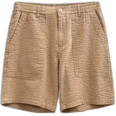 Anerkjendt Akjan Seersucker Shorts Broeken Heren - Zand - Maat L
