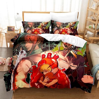 Chainsaw Man Pochita Beddengoed Collectie Enkel Twin Volledig Queen King Size Bed Collectie Volwassen Kind Slaapkamer Dekbedovertrek Collecties Anime Met Beddengoed US Twin 173x218cm