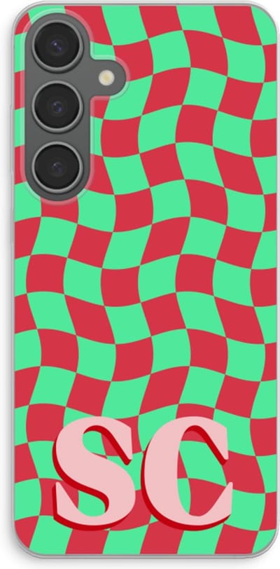 Gepersonaliseerd - Case Company® - Hoesje geschikt voor Samsung Galaxy S24 Plus hoesje - Grid Monogram - Soft Cover Telefoonhoesje - Bescherming aan alle Kanten en Schermrand