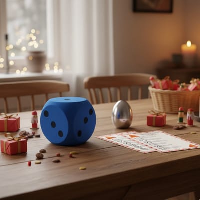 Sinterklaas dobbelspel - A4 papier - XL foam dobbelsteen groen - kookwekker - pakjesavond