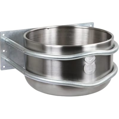 RVS/zink voerbak met dop Kerbl