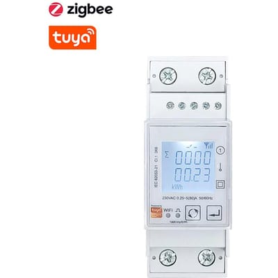 Tuya ZigBee Enkelfasige intelligente draadloze geleiderail-elektriciteitsmeter voor bidirectionele zonne-energie ZigBee version
