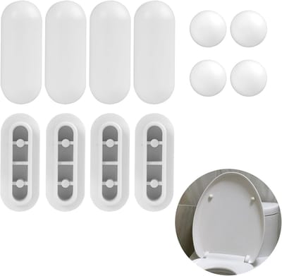 Toiletbril Pads - Stabilisatoren Beschermers - Toilet Zitting - Universeel Geschikt - Set van 12 - Wit