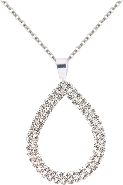Ketting strass druppel zilverkleur Oana - Charme Bijoux