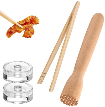 Dailygoods- Fermenteerstarterset Hoogwaardig Glas - Fermentatieventiel - Beukenhouten Sapstamper - Geschikt voor Kimchi - Robuust en Makkelijk te Reinigen - Zuurdesemstarter