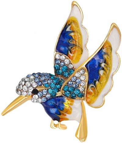 Fako Bijoux® - Broche - Vogel - 42x41mm - Blauw