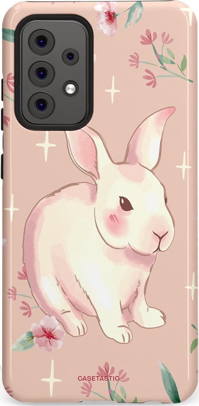 Casetastic Hoesje Geschikt voor Samsung A52 (4G/5G/s) - Stijlvolle Beschermende Duo-layer Case - Schattig konijntje