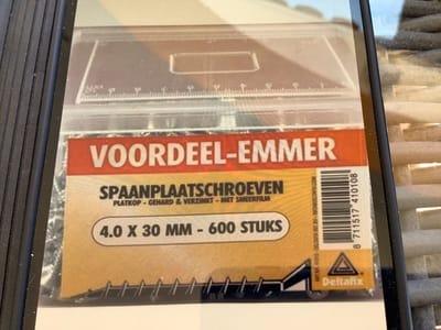 Deltafix spaanplaatschroef platkop / kruiskop verzinkt 4.0 x 30 mm 600 st.