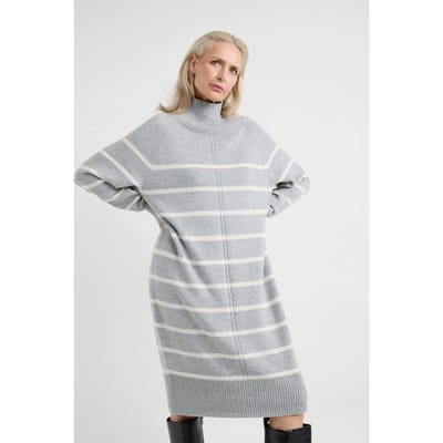 Josephine & Co Anika Dress Grey Stripe Size: M | Midi Dresses Outlet | Dames | Grijs