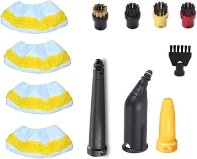 Set van 15 Accessoires voor Stoomreinigers, Inclusief Verlengd Mondstuk, Gebogen Mondstuk en Borstels voor Effectieve Reiniging