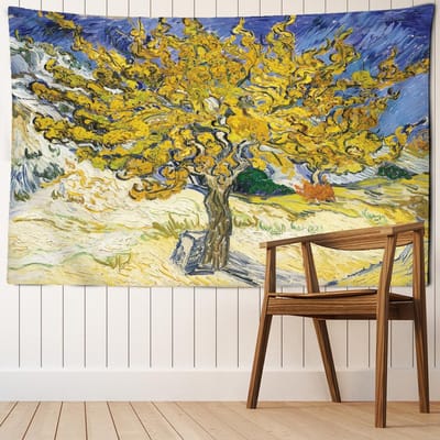 Idyllische Boshut Wandtapijt Wanddecoratie Boheems Psychedelisch Mysterie Van Gogh Olieverf Slaapkamer Decor 230x180cm