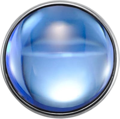 Quiges - Dames Click Button Drukknoop 18mm Glas Cat Eye Blauw - EBCM027