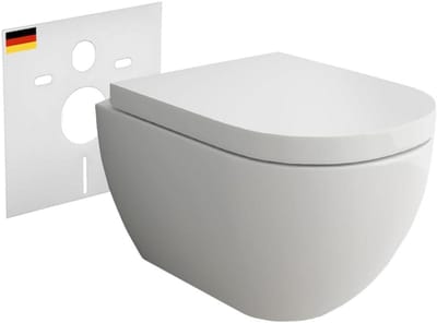Hangend toilet - Douche toilet - Intieme hygiëne - Spoelrandloos ontwerp - 52 x 36 cm - Wit