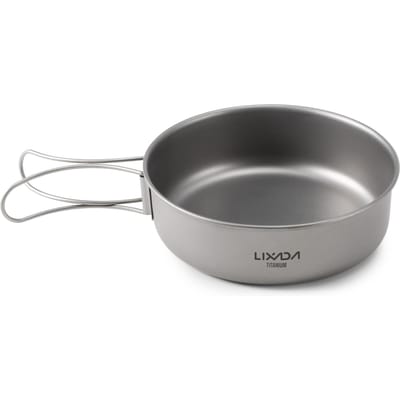 Ultralichte titanium dinerkom met opvouwbare handgrepen voor buiten kamperen, wandelen, picknicken 1pcs M