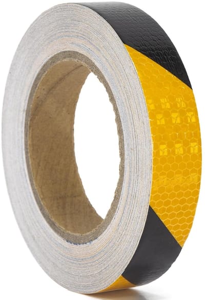 Reflecterende Plakband Geel en Zwart 2,5 cm x 35 m - Waterdicht en Ideaal voor Voertuigen, Auto's en Trailers