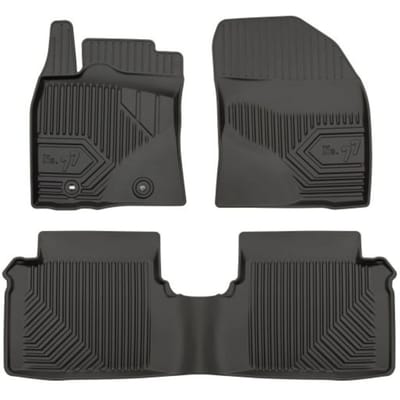 Frogum - Toyota Avensis III T27 2009-2018 - Rubberen automatten No.77 - 3 stuks - TPE - 4 cm Hoge Rand