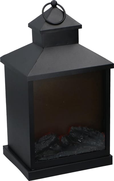 Grundig Haardlamp/ Lantaarn - Metaal - Vuursimulatie - LED - Timer - 36 cm