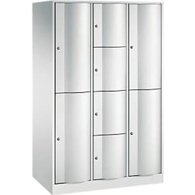 C+P Resisto combikast, 3 vakken, 8 vakken, B 1148 x D 640 x H 1950 mm, lichtgrijs
