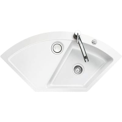 Systemceram Keradomo Mera Eck F sink for flush installation with excenter operation, incl. tap hole 555102-12