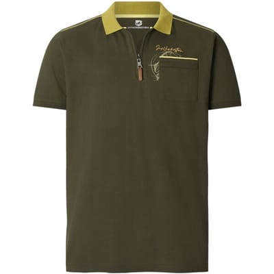 Jan Vanderstorm herren Poloshirt - 52/54 - olijf - Plus Size