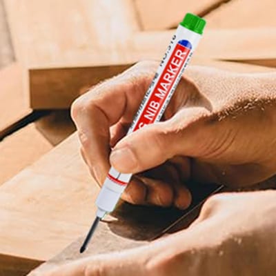 Diepe gat marker - Lange punt pen - Houtbewerking markeren - Waterdichte sneldrogende inkt - Lange punt - Blauw
