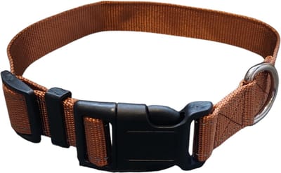 Rieba® Halsband Hond - Hondenhalsband - Reflecterend - Zeer Sterk - Verstelbaar - Geschikt voor elke Hondenriem - Honden - Bruin - Maat L